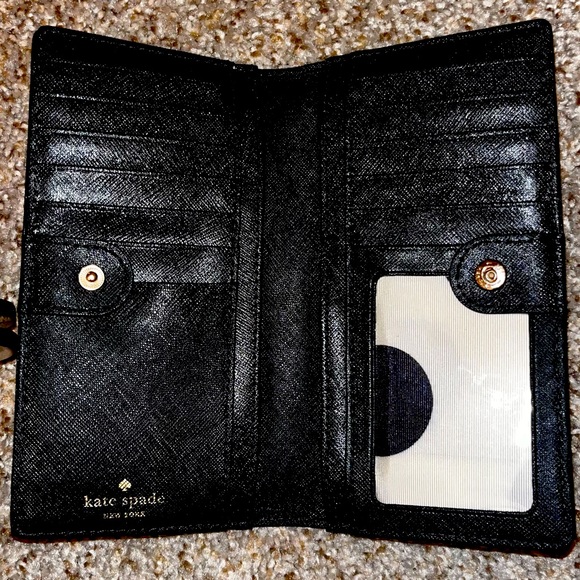 NWOT Kate Spade Black Large Slim Bifold Wallet - Picture 6 of 6